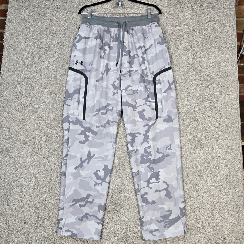 Under Armour Unstoppable Joggers Mens Large White Gray Camo Fitted Cargo Pants